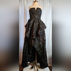 Lulus Black Strapless High/Low Gown NWT